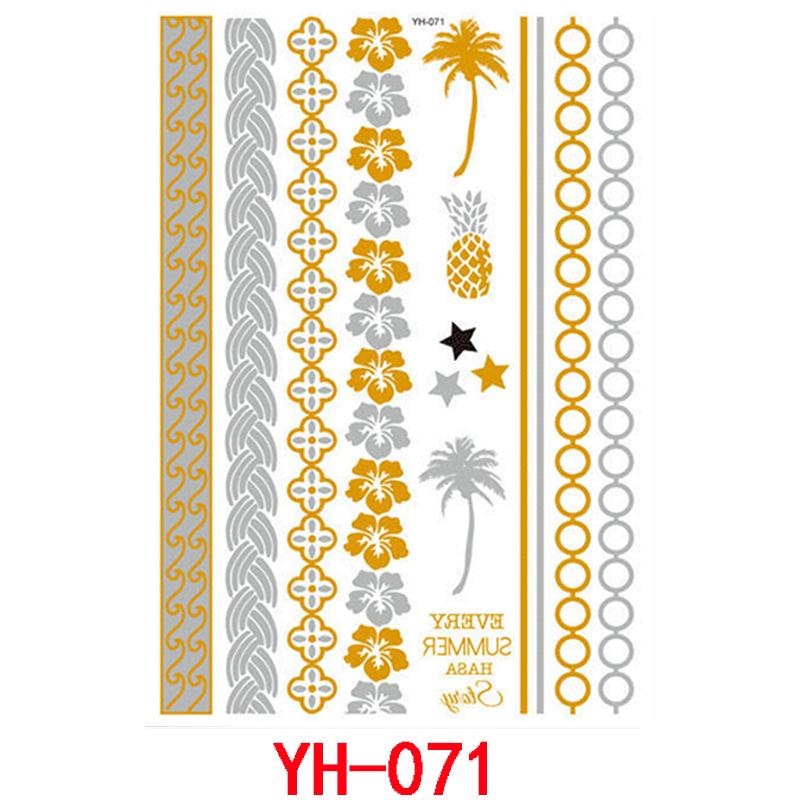 Bronzing Tattoo Sticker, Metal Waterproof Tattoo Sticker, Tattoo
