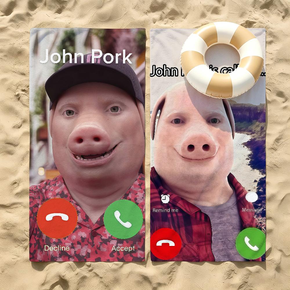 Jmg Household Supplies John Pork Is Calling Beach Towel For Beaches Yoga Studios Gyms Hot Springs Swimming Pools And Picnics