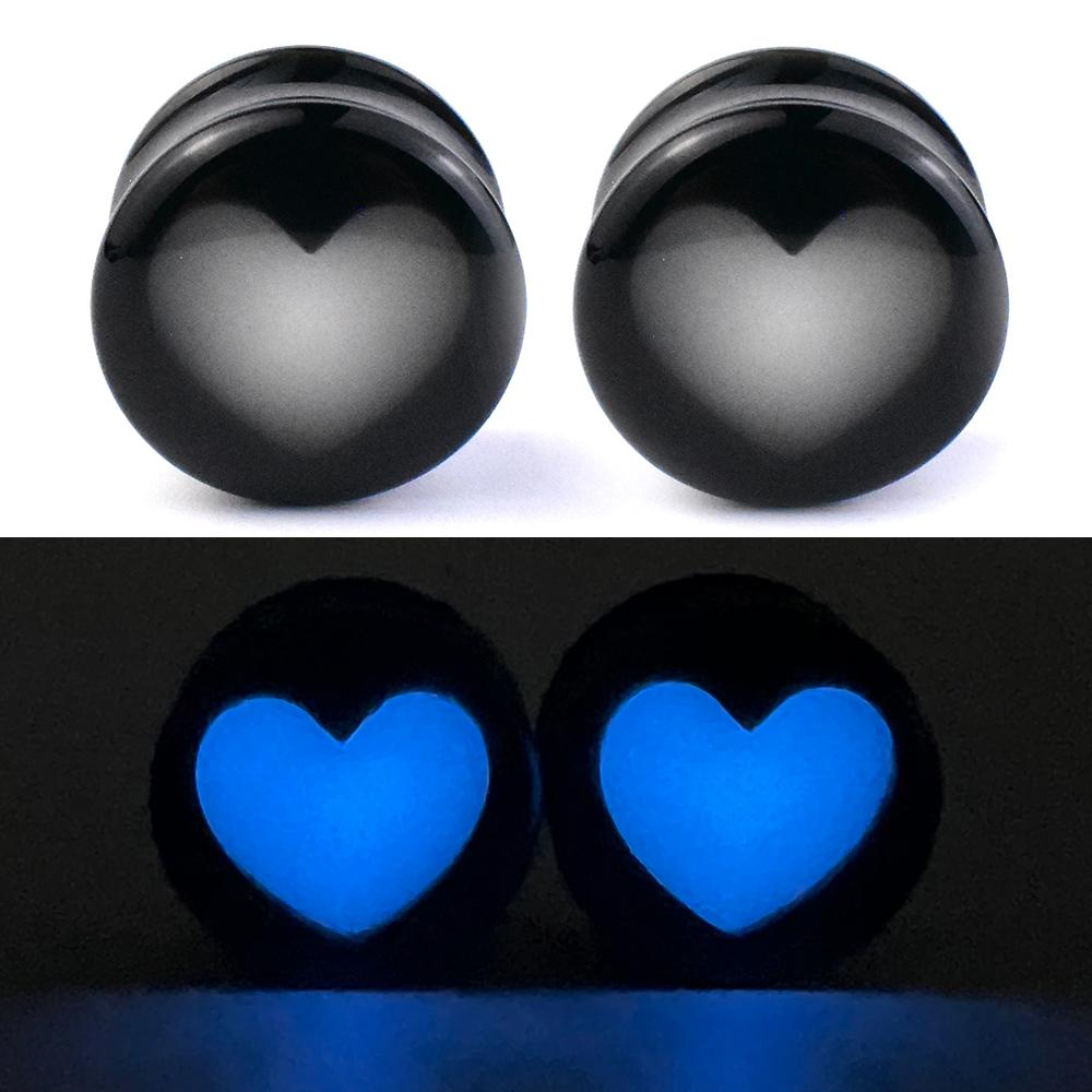 

Светящиеся в темноте акриловые ушные манометры 6-42 мм, туннели и заглушки, светящиеся расширители для ушей, растягивающиеся серьги для пирсинга ушей 10mm белый