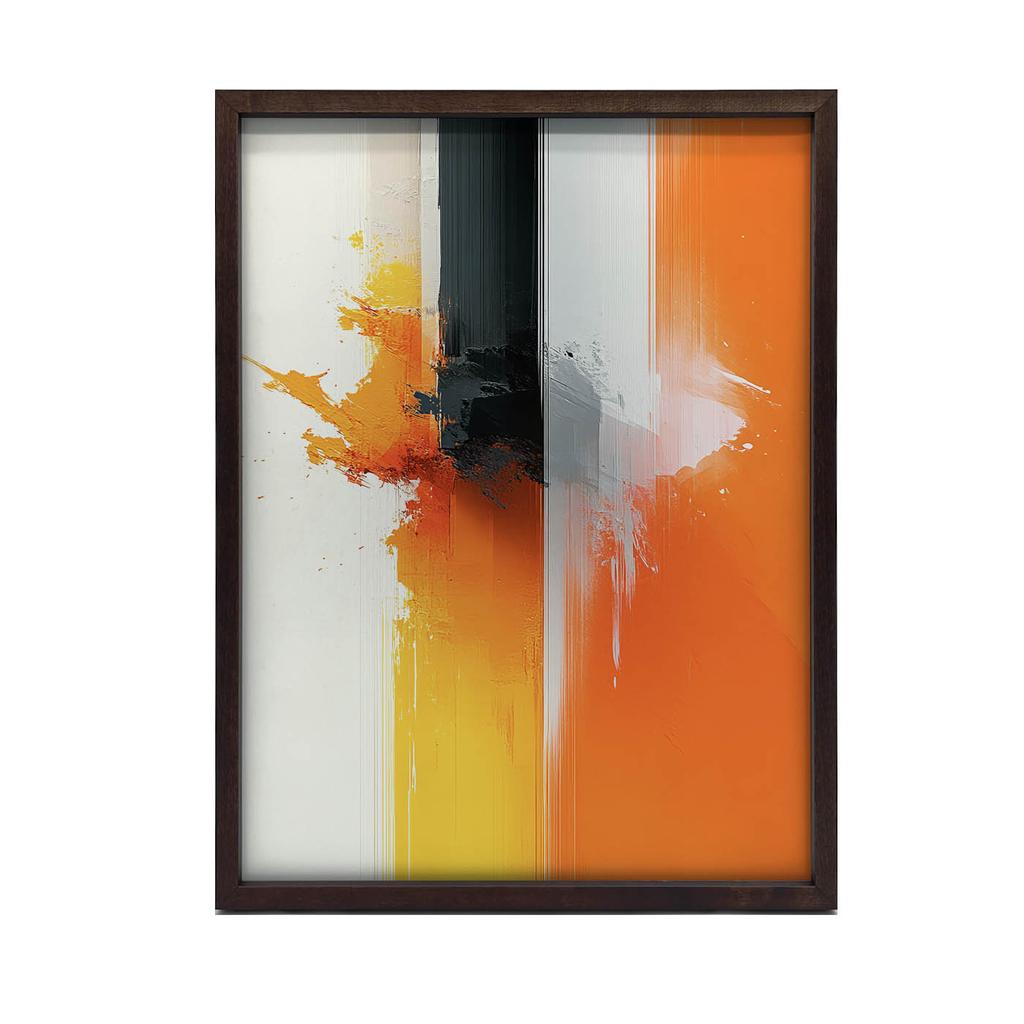 Pomarańczowa Ekspresja Pomarańczowa Ekspresja, 30X40 Cm, Rama Drewniana Ciemny Brąz, Papier Matowy 230 Gsm