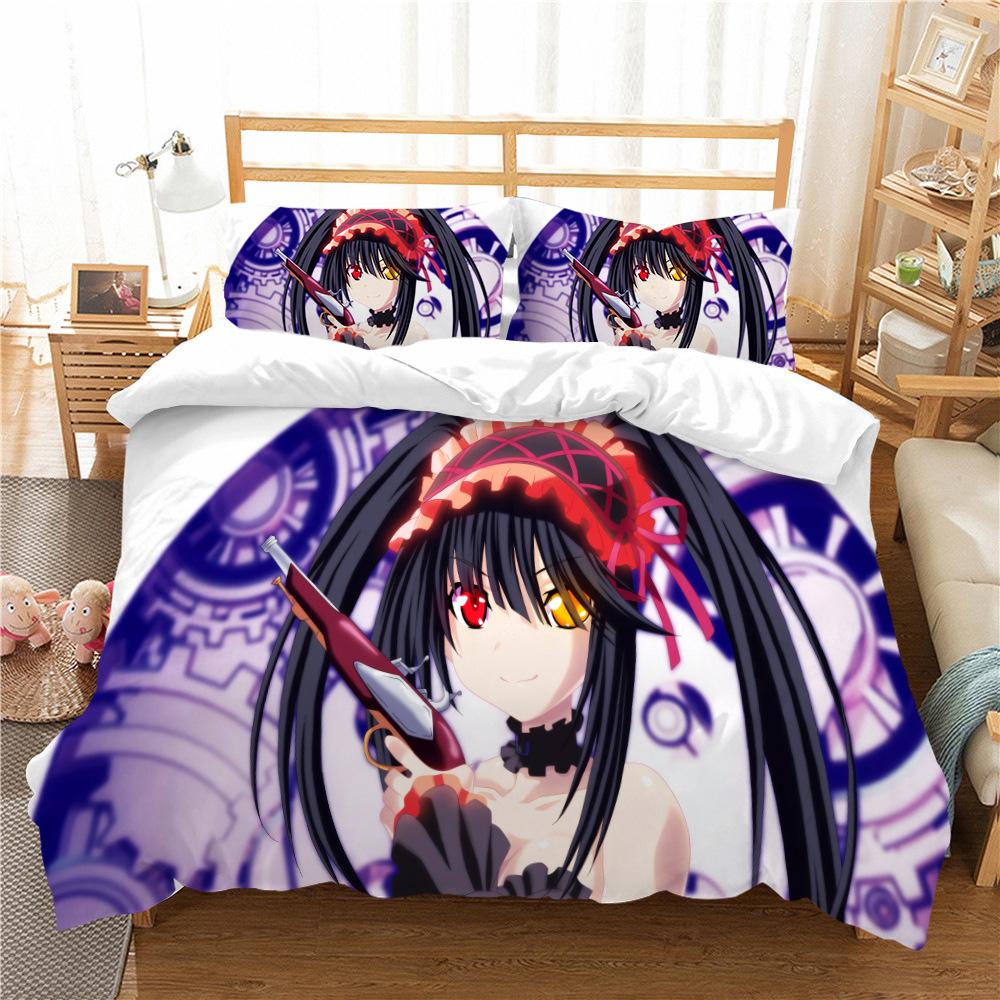 

Quilt Cover Pillowcase Two Or Three-Piece Set Shizaki Crazy Three Series 3D Digital Printing Polyester EU single 135*200