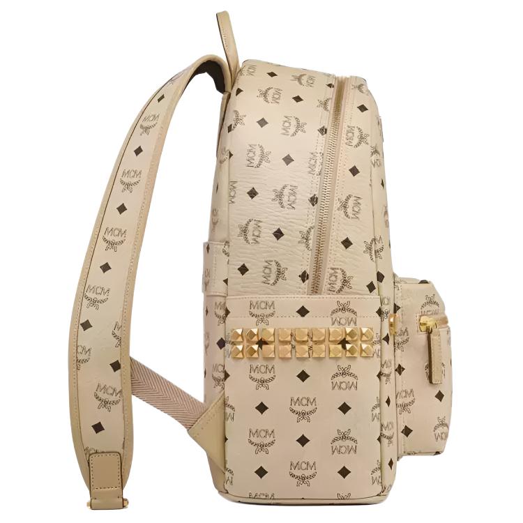 MCM Moderner Unisex-Stil Rucksack aus Kunstleder Mittelgroßer Unisex-Rucksack Beige MMKEAVE12IG-1