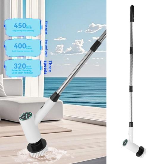 Yousheng Electric Spin Scrubber Cordless Cleaning Brush with 9 Brush Heads 3 Speed Waterproof Shower Scrubber with Extension Handle for Tub Tile Floor