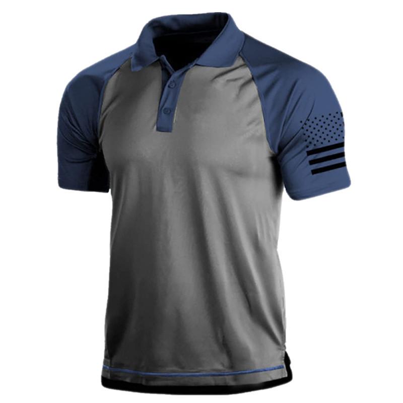 Herren Kurzarm-Poloshirt, Polokragen, bedruckt, Golfbekleidung, Herren, lässige Poloshirts