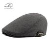 Men'S Autumn And Winter Woolen Berets Women'S  British Retro Warm Newsboy Cap Artist Painter Hats Vintage Striped Forward Hats