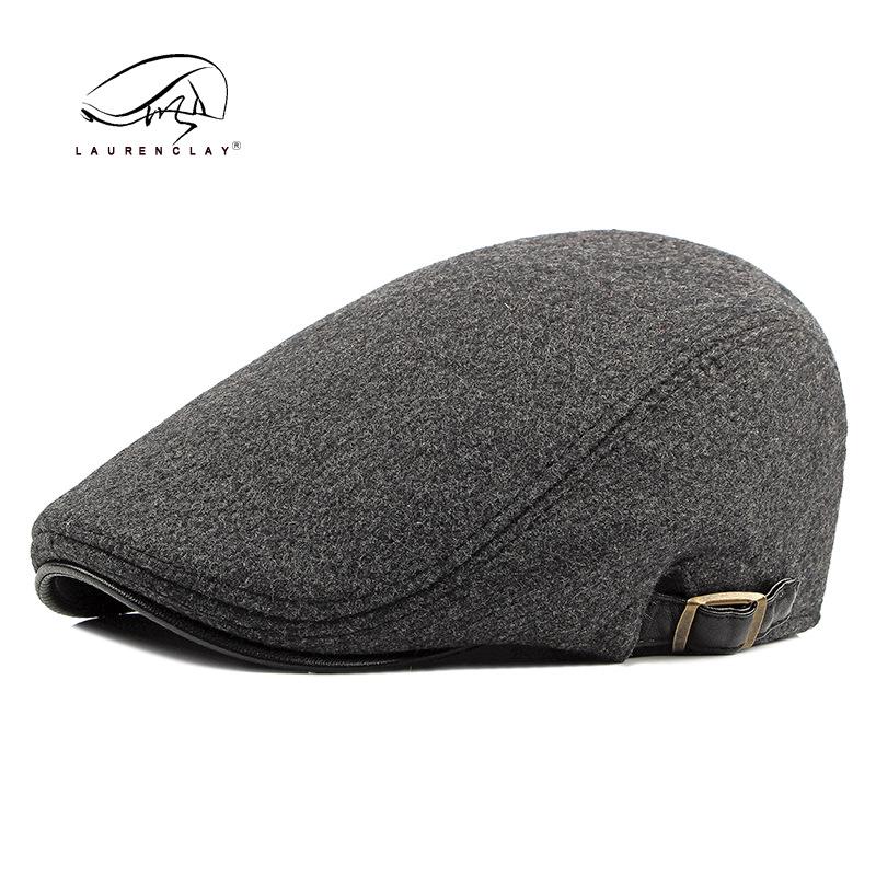 Men'S Autumn And Winter Woolen Berets Women'S British Retro Warm Newsboy Cap Artist Painter Hats Vintage Striped Forward Hats