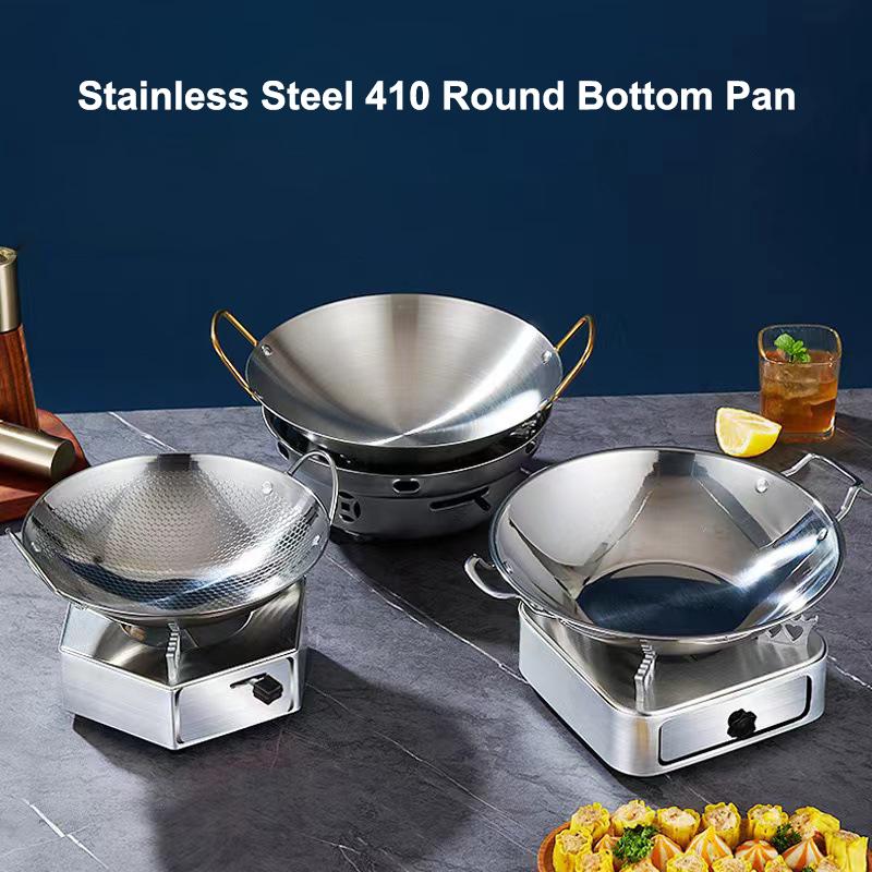 1Pc Stainless Steel Honeycomb Skillet Non-Stick With Handle Scratch-Resistant Cooking Pasta Steak Porridge Ramen