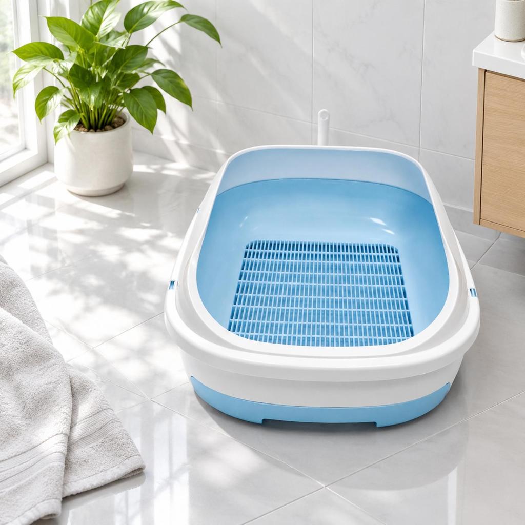 Cat Toilet Low-Maintenance Large Synthetic Litter Box with Sifting Tray