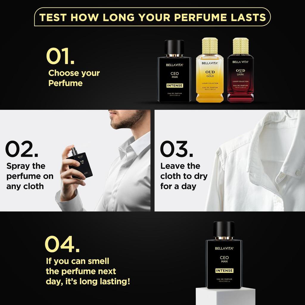Bella Vita Luxury CEO Men Intense Long Lasting Perfume for Man|Bergamot, Lavender & Orchid | Citrus, Woody and Musky Premium Fragrance Scent