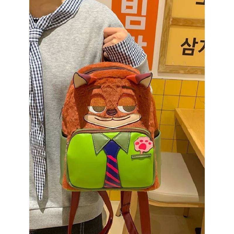 Zootopia Judy Hopps Nick Wilde Cartoon Plush Rabbit And Fox Backpack With Padded Straps For Daily Use