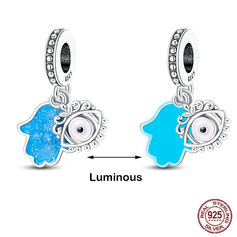 silver-plated Glow in the dark Firefly Honeybee Star Charms Beads Fit Qikaola Original Bracelets Fine DIY Jewelry Gift
