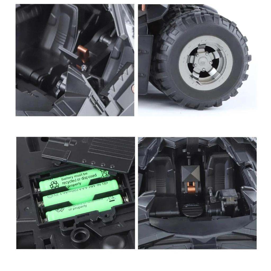 1/18 Classic Movie Car 2008 Bat-mobile Alloy Bat Sports Car Model Diecast Metal Race Combat Vehicles Model Sound Light Kids Gifts