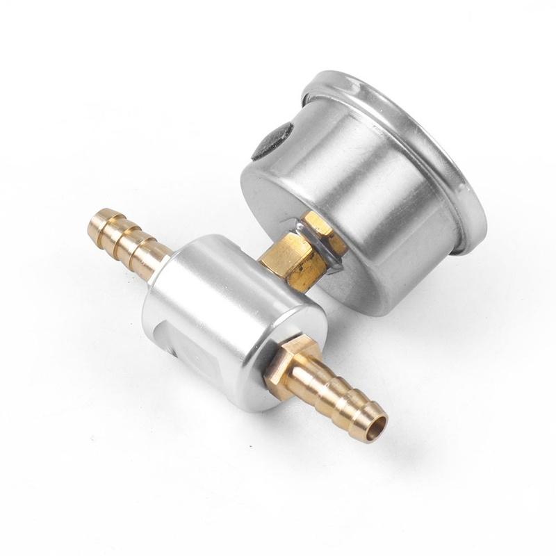 0-160 Psi Fuel Pressure Gauge 1/8NPT Fitting Metal Inline Fuel Pressure Gauge Tee Adapter With Connections Accessories