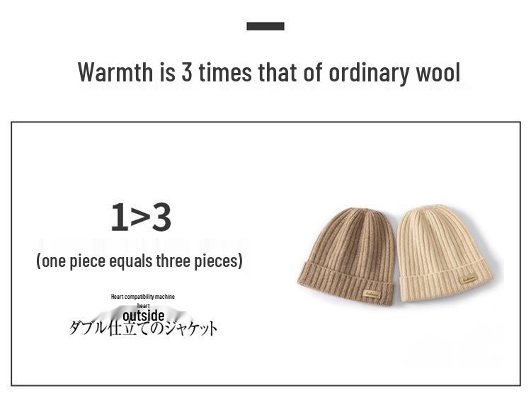 Kids' Cashmere Hat, Unisex Autumn/Winter Style, Thick Knit Wool for Warmth & Versatility.