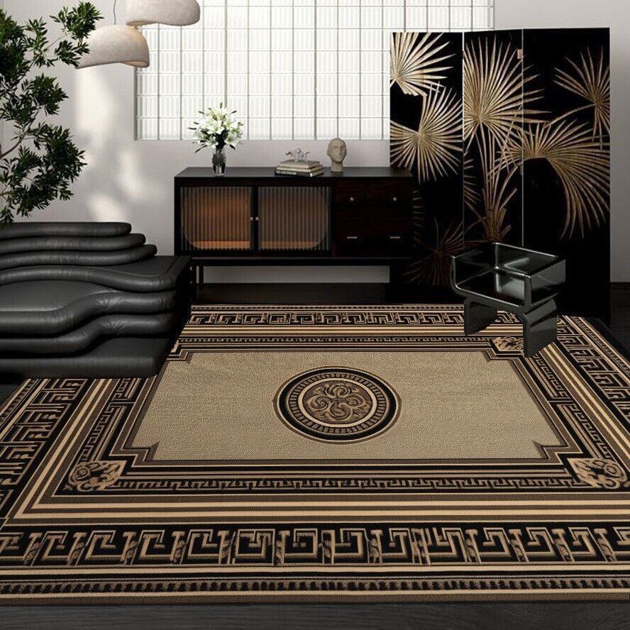 Post-modern Geometric Decorative Living Room Carpet Luxury Home Lounge Floor Mat Advanced Black Bedroom Decor Large Area Rug