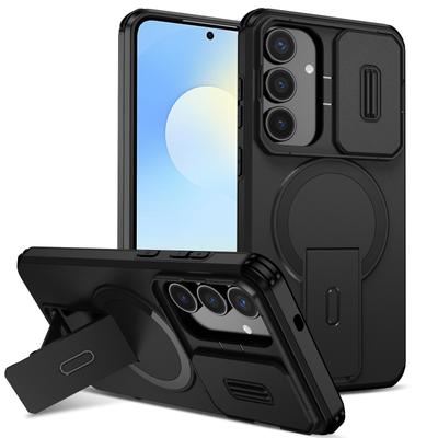 2 In 1 Slide Window Magnetic Phone Case For Samsung Galaxy S25 FE 5G Soft TPU Frame Hard Plastic Ptotective Back Cover Fundas