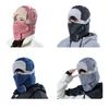 Riding Headgear Solid Color Windproof Warm Thermal Hat with Velvet Lining Detachable Face Guard Skiing Cycling Hat