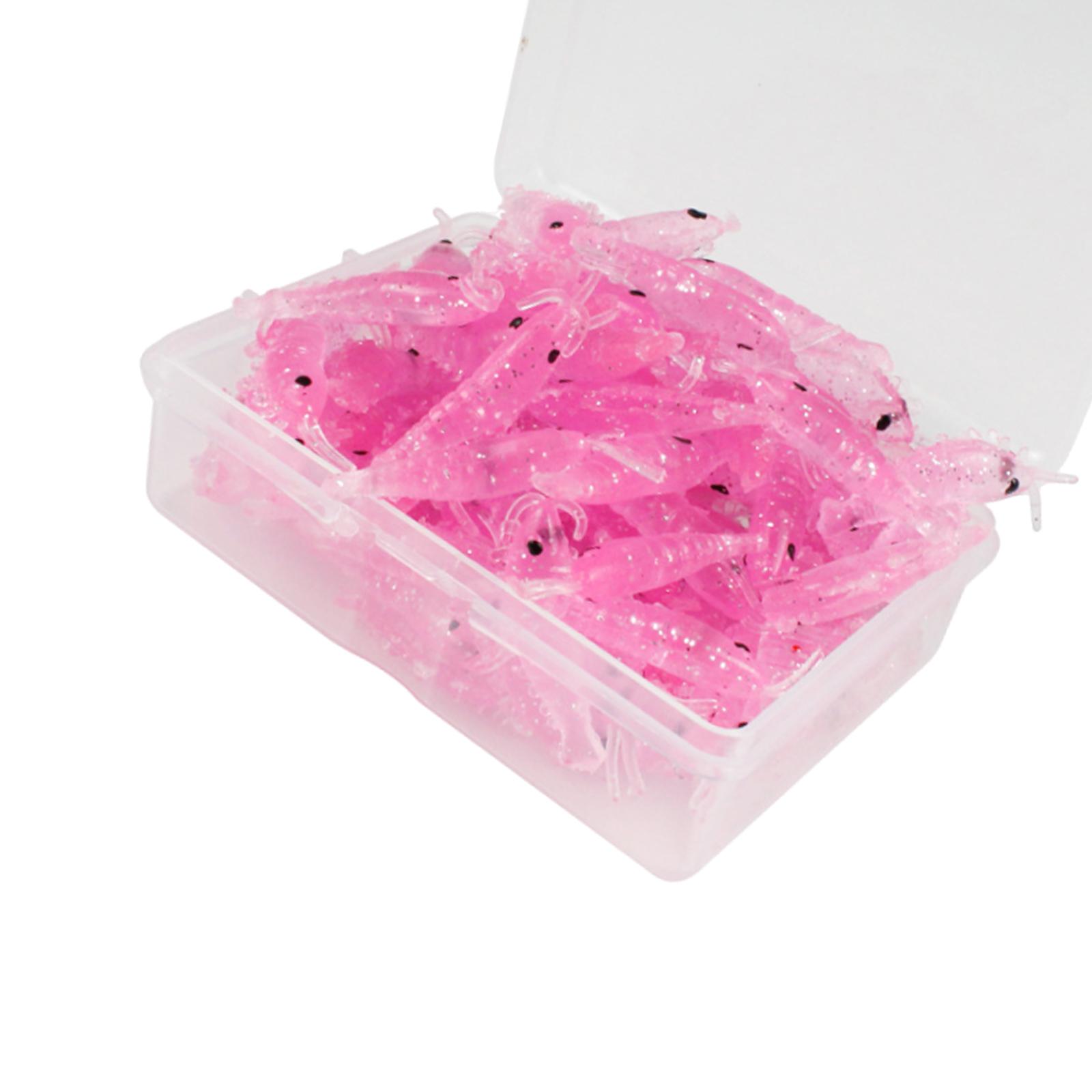 

50 шт. Мягкие рыболовные приманки Искусственные креветки Рыболовные приманки Свимбейт Топвотер Плавающие приманки Приманки для рыбалки на открытом воздухе розовый