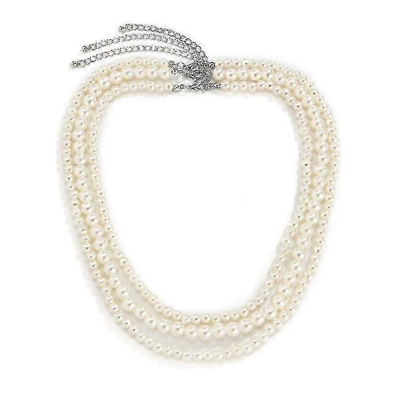 Collana Multi Fili Collana di Perle Per Festa Girocollo Rotondo di Perle Finte
