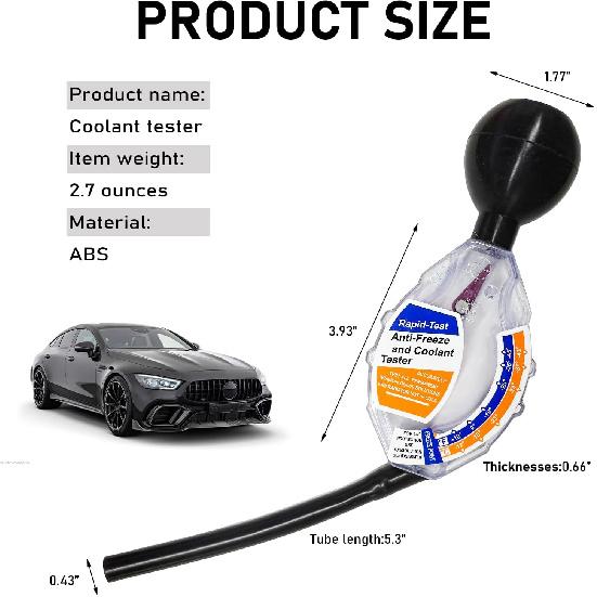 Coolant Tester Accessory, Automotive Professional Antifreeze Densitometer Freezing Testing Tool, Universal Coolant Hydrometer Tester For Winter And