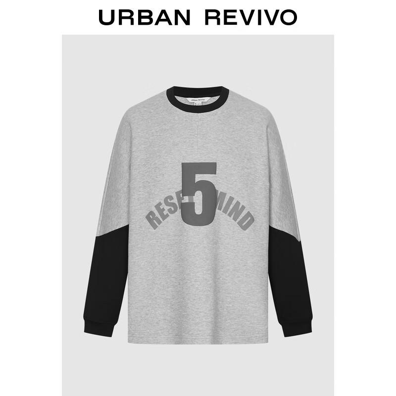 

UR2025 Men s Color-block Pullover Sweatshirt M