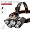 Strong Headlight USB Rechargeables Flashlight Outdoor Nights Fishing Lighting 5Led Built-in Battery Super Bright 5W Head Mounted