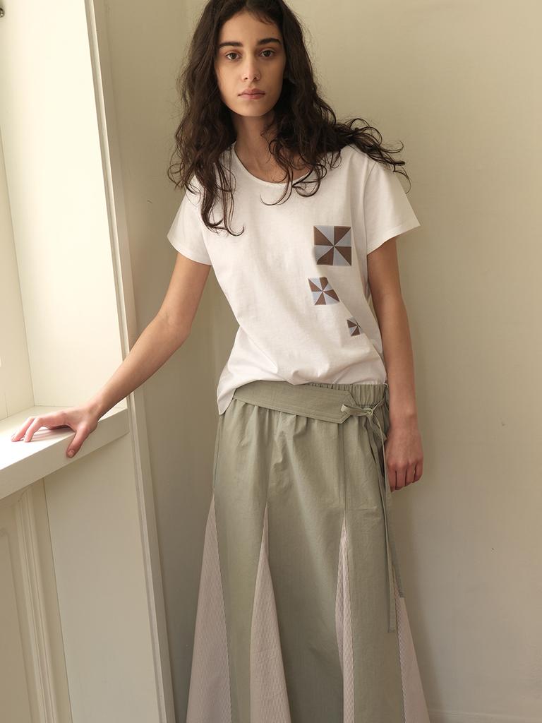 ECOMMAE Patchwork T Shirt (White)