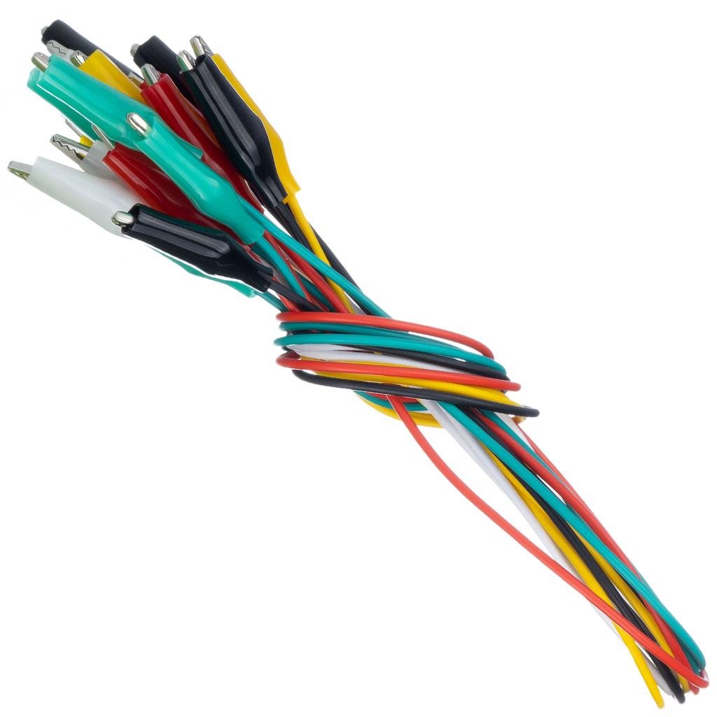 Set Of Measuring Cables With Crocodile Clips, 10 Pcs., 50 Cm