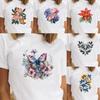 Nature Tshirt Butterfly Flowers Womens Tshirt Watercolor Print Tshirt Oversize Casual Tshirt Nature Lover Daily Streetwear