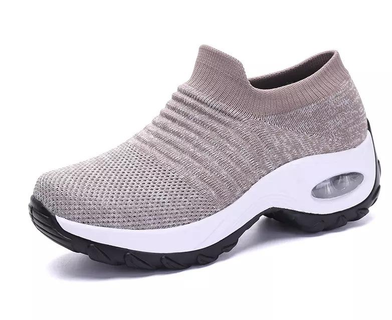 E-commerce large size women's shoes air cushion flying woven sports shoes foot shoes casual shoes socks shoes