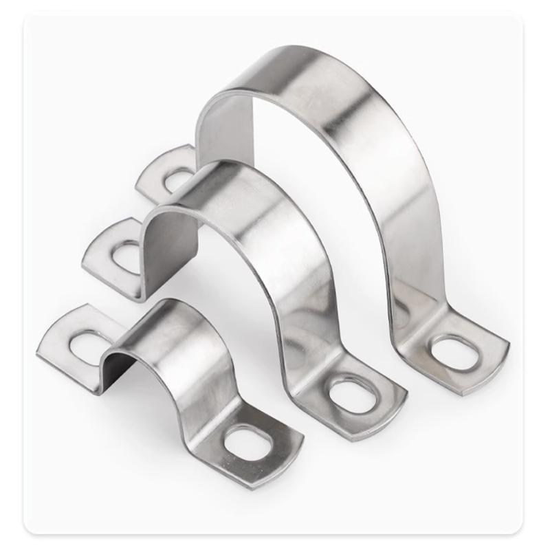 Thickened U-Tube Strap Saddle Clamp Stainless Steel Horseback Wire Throat Hoopcable Fastener Clips Applicable To Pipe Od 8-200Mm