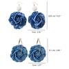 Orecchini Floreali Camelia Fatti a Mano Orecchini Fiore Blu Eleganti Denims Fiori Gioielli Pendenti Ornamento per Donne