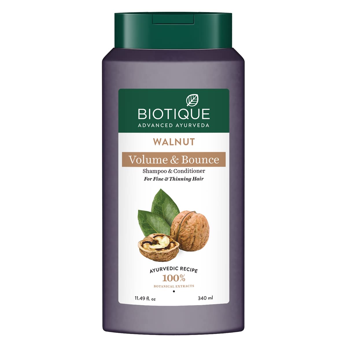 

Biotique Bio Walnut Shampoo & Conditioner 340ml For Fine Thin Hair Volumizing 100% Botanical Extracts
