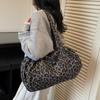 Yogodlns Leopard Print Canvas Shoulder Bag Fashion Large Capacity Tote Bag Woman Handbag for Daily Commute High Quality Bag