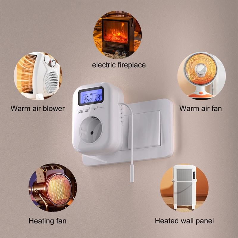 Intelligent WiFi Outlet With Temperature Controls & Timer Function Heavy Duty 15A 2500W for Aquariums Reptiles Tank Heaters Fan