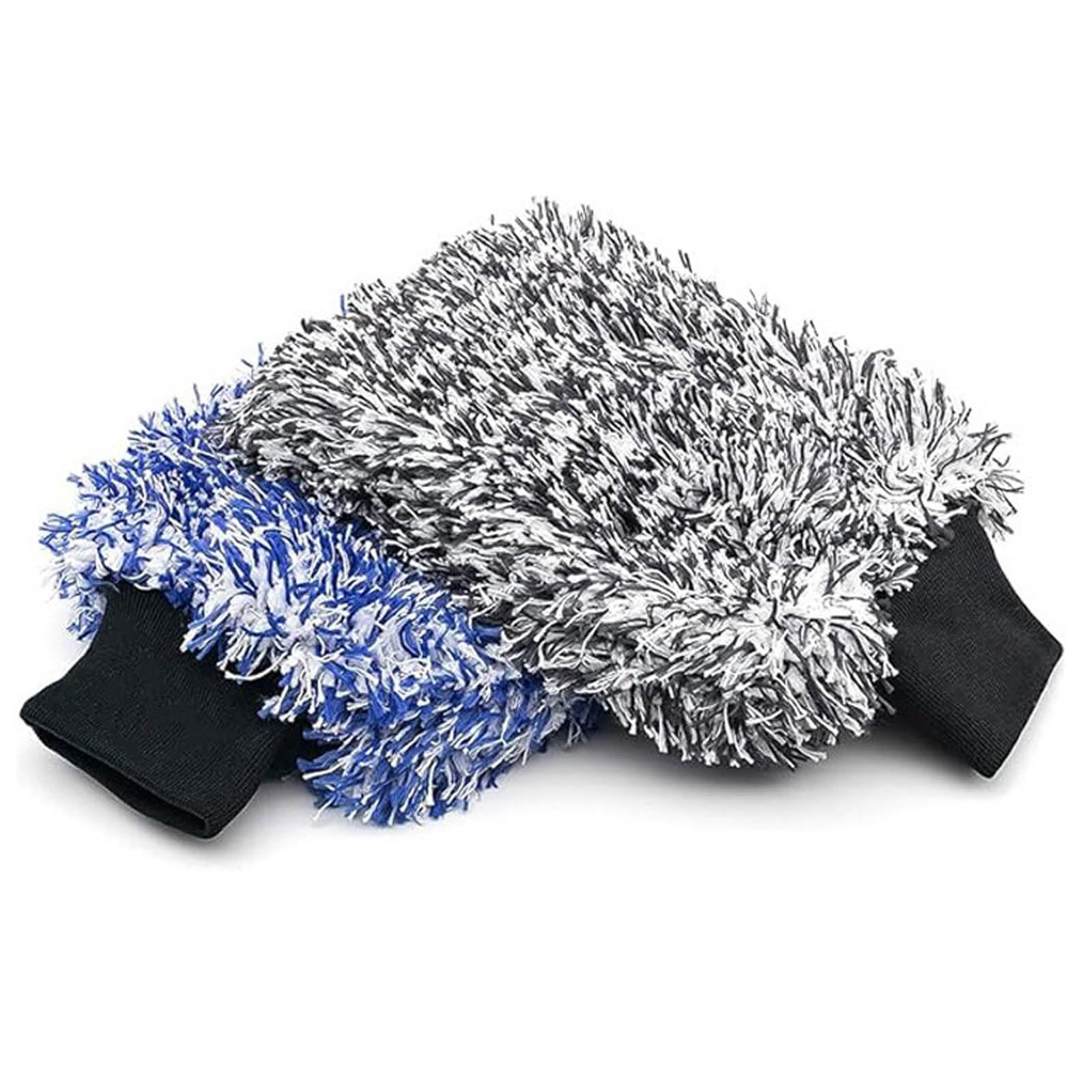 

Перчатки для мытья автомобиля SZSL, коралловый пух, микрофибра, легко чистятся, не царапают, мягкие, плотные, впитывающие, 2pcs car wash gloves чёрный