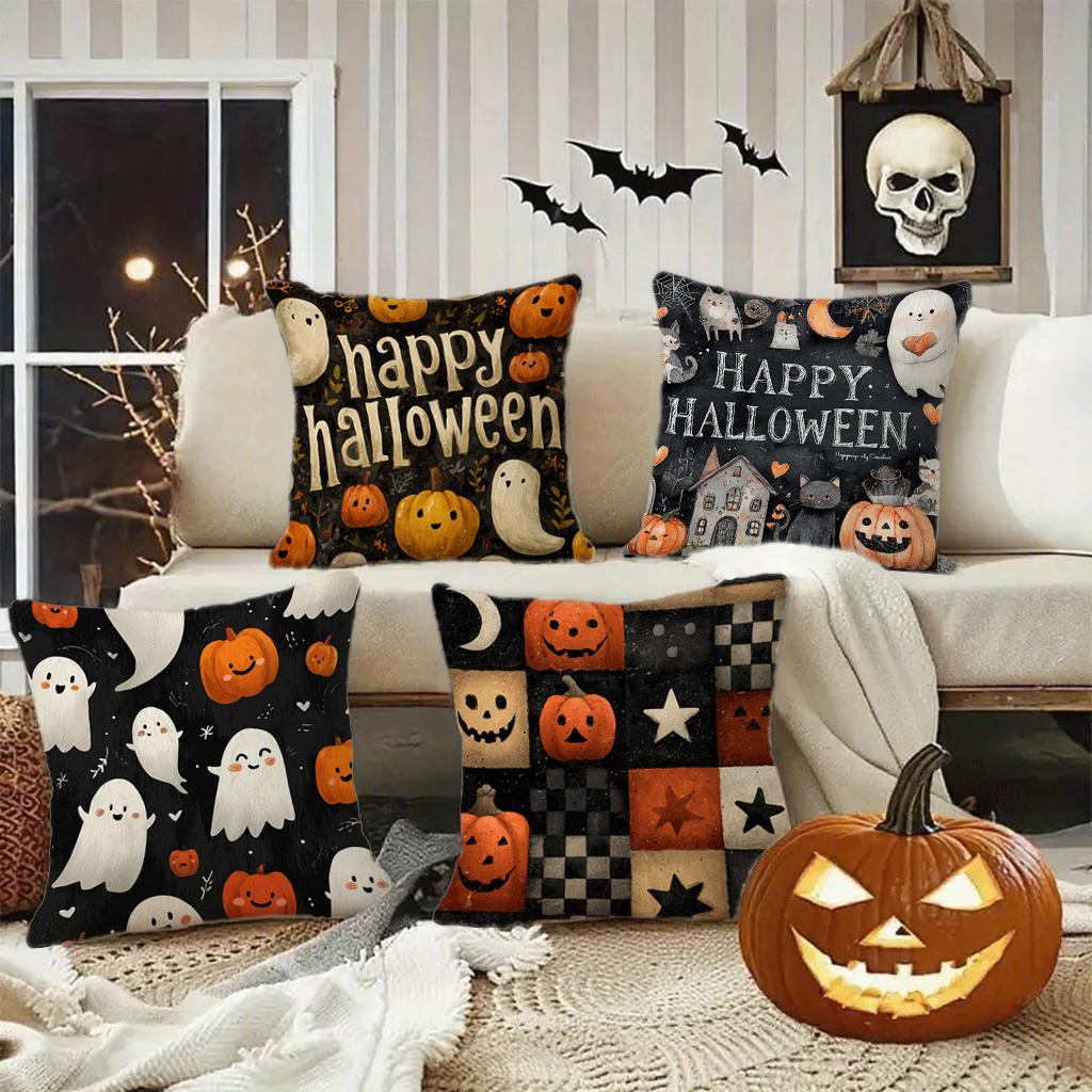 Halloween-Themed Cute Pillowcasessuitable For Sofa Car Bedroom Decorative Cushion Cover Pillow Cover