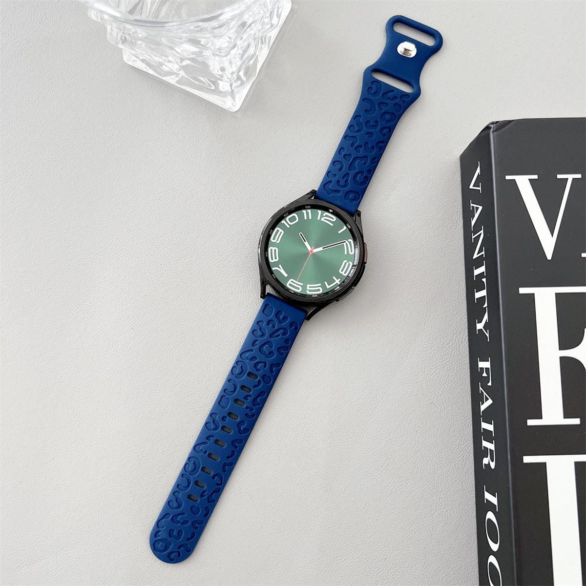 

Ремешок с леопардовой гравировкой 20 мм, 22 мм для Samsung Galaxy Watch 6, 5, 4, 40 мм, 44 мм, силиконовый милый ремешок Gear S3 6, классический, 43 мм, 47 мм, Active 2 20mm синий