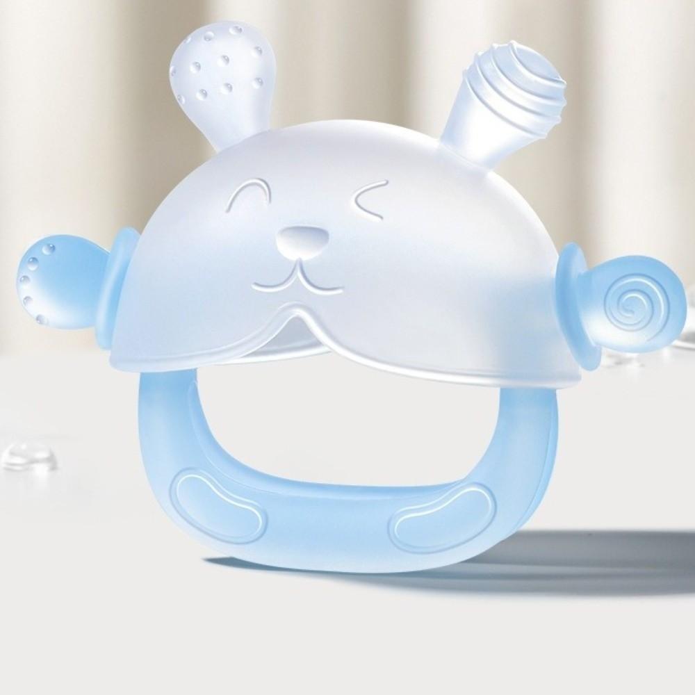 3pcs Food Grade Bunny Teething Toy Soft Silicone Teething Toys Easy Grip Teether Ring  Baby Chewing