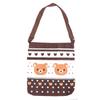 Cute Cartoon Relax Bear Crossbody Bag Large Capacity Canvas Shoulder Bag Lovely Portable Messenger Bag For Girls Gift