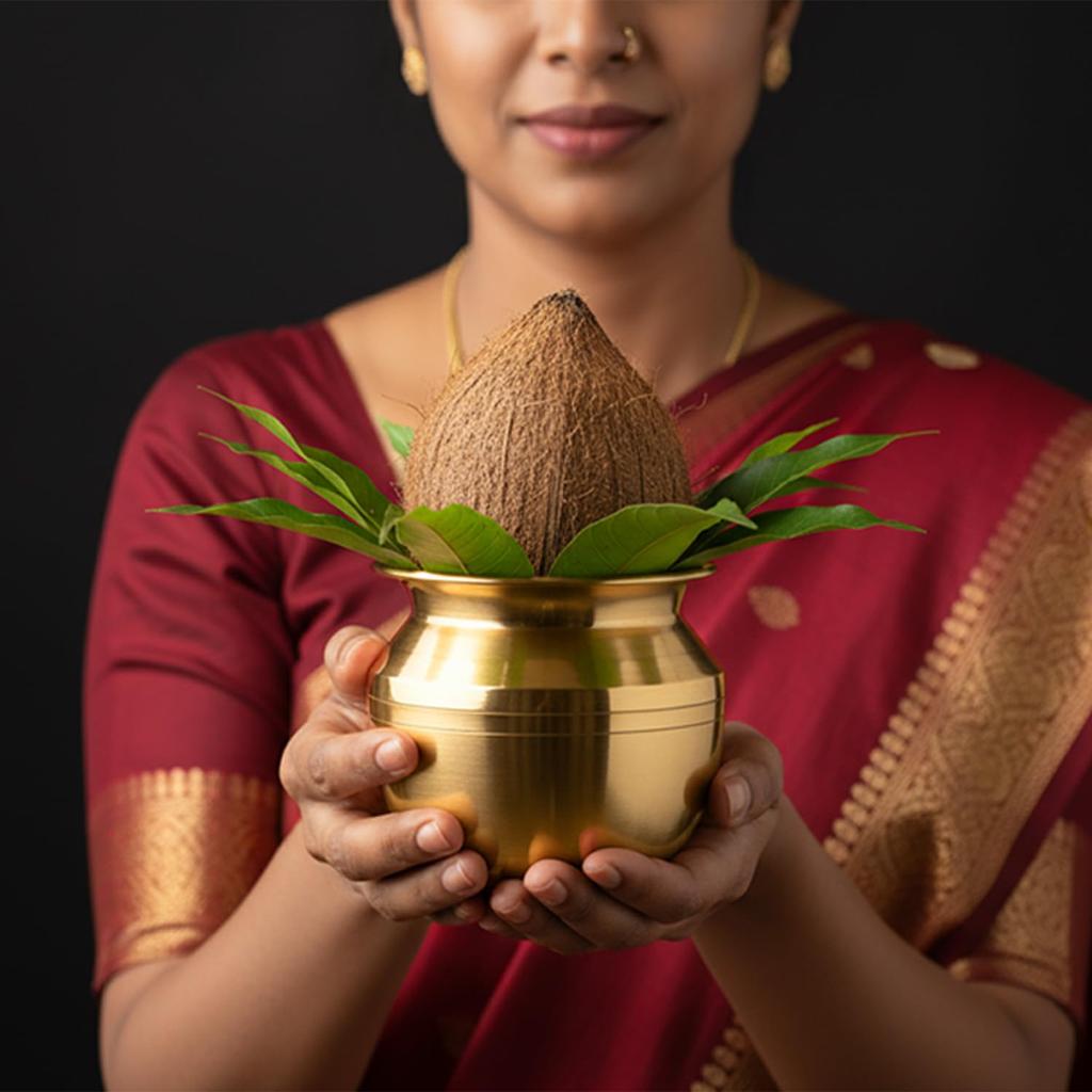 Lota/Kalash 100% Latón Puro para Puja (600 ml) |