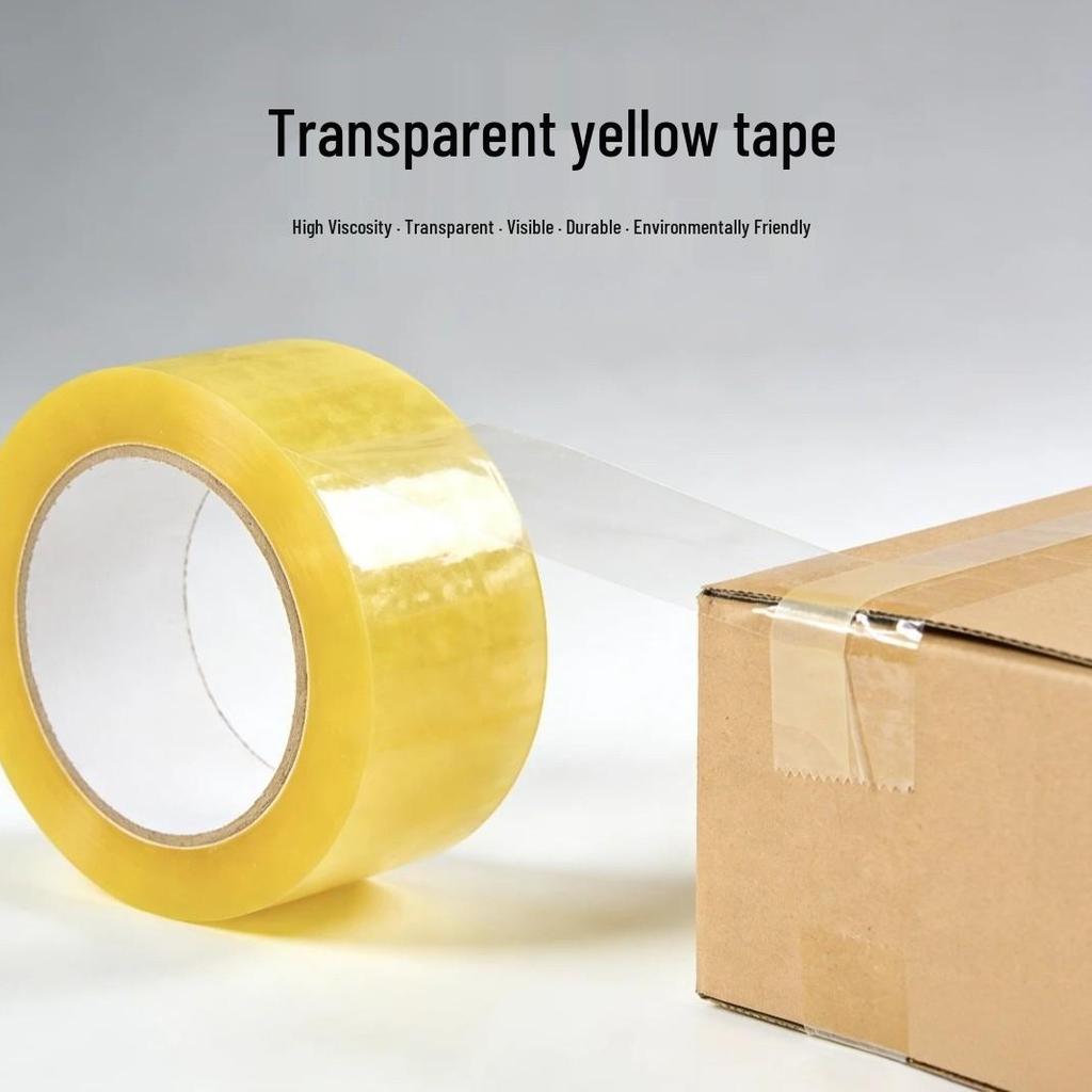 High-Viscosity Transparent Yellow Tape: Durable Sealing for Boxes and Storage.
