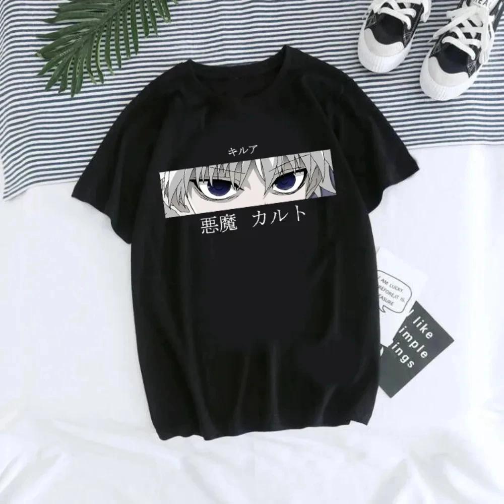 Kawaii Japanese Anime X Hunter Cotton Women's T-shirt Manga Hisoka Killua Zoldyck Kurapika Devil's Eye Short Sleeve T-shirt
