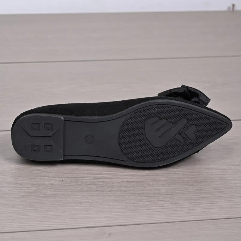 Fashion 2025 Slip on Pointed Toe Women's Flat Shoes Outdoor Plus Size Fashion Shallow Bow Tie Soft Sole Comfortable Casual Walking Flats