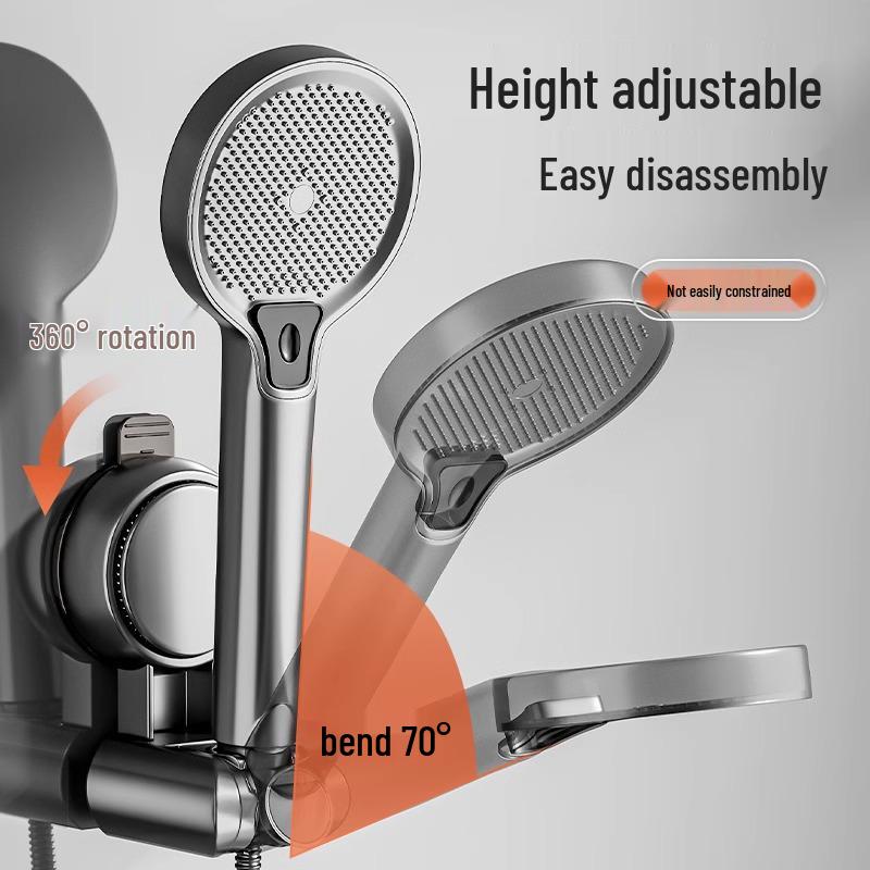 No-Drill Suction Cup Shower Head Holder & Storage Rack