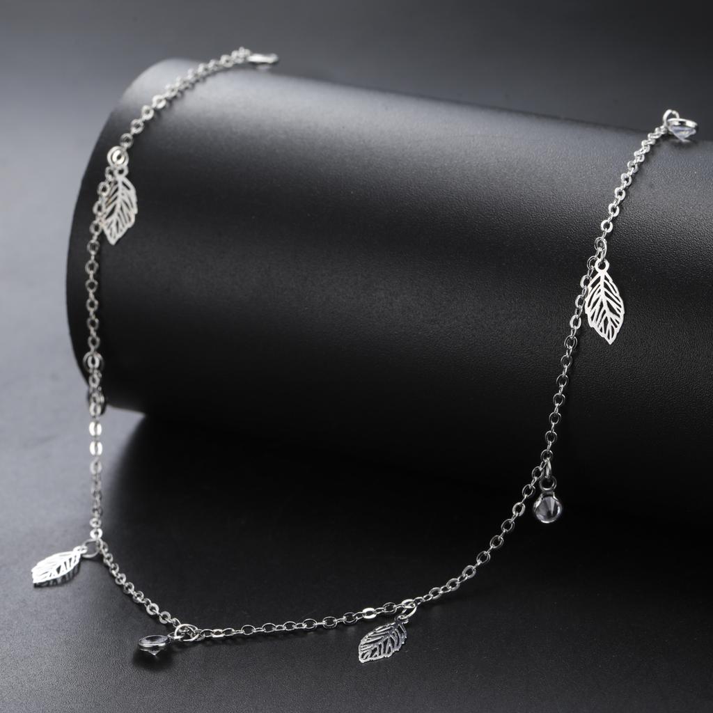 My Shape Leaf Charms Choker CZ Crystal Jewelry for Women Delicate Silver Plated Necklace Minimalist Gifts 2025 Trend