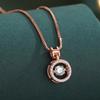 Classic Luxury Rose Gold Shining Crystal Zircon Beating Heart Pendant Necklace for Women Exquisite Valentine's Day Gift Jewelry