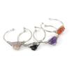 Hand-Wound Natural Crystal Rough Stone Amethyst Agate Bracelet, Bracelet Opening Adjustable B08