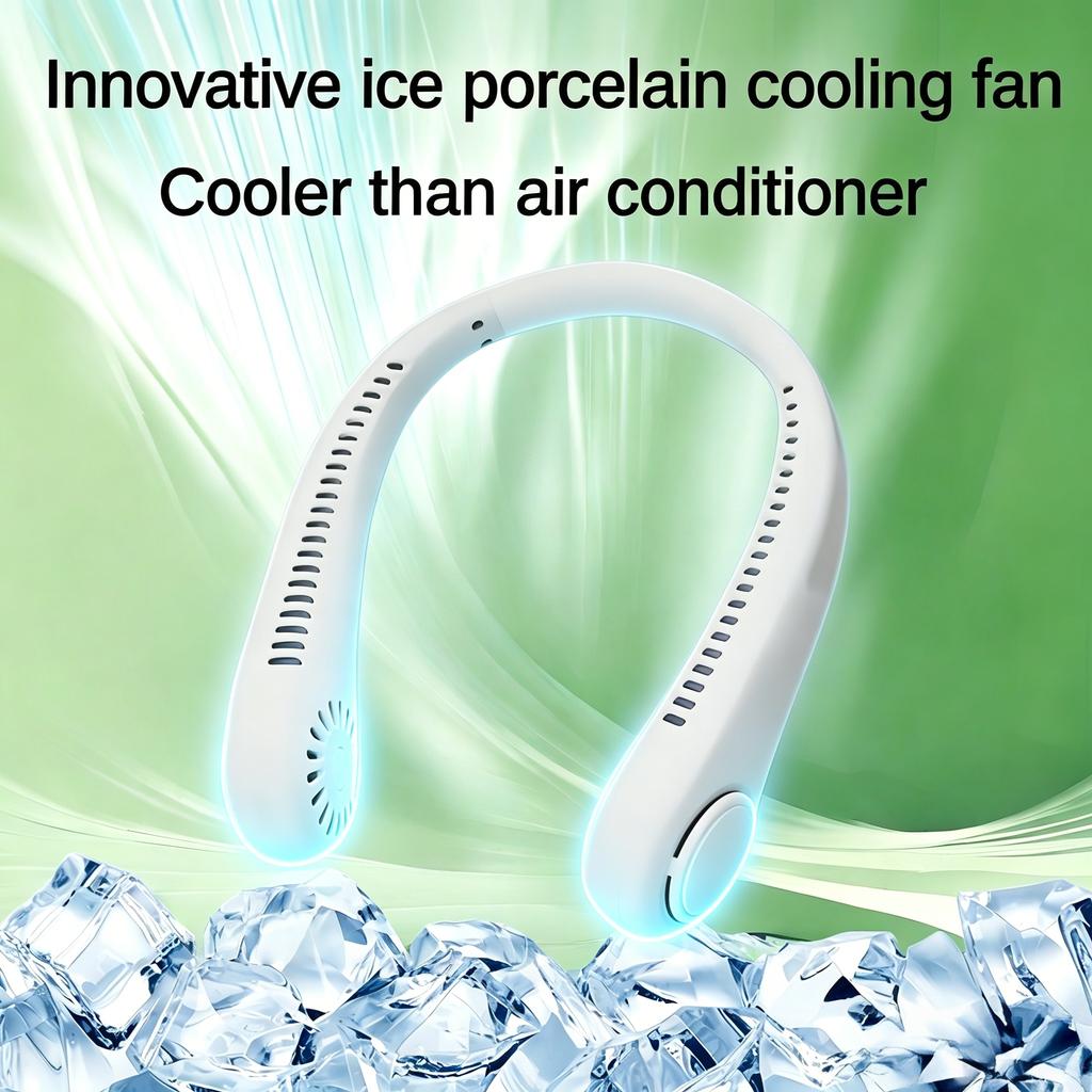 USB Rechargeable Neck Fan, 3-speed Wind Adjustment, Wireless Neck Cooling Fan, Portable Neck Fan
