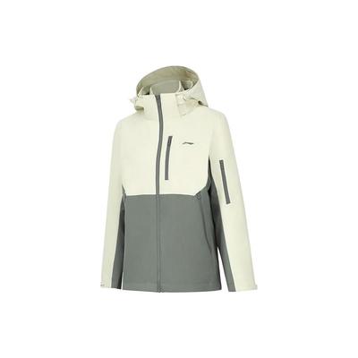 Li Ning Color Block Kapuzen-Drei-in-Eins Sportjacke Damenjacken Hellteegrün AWBT014-1